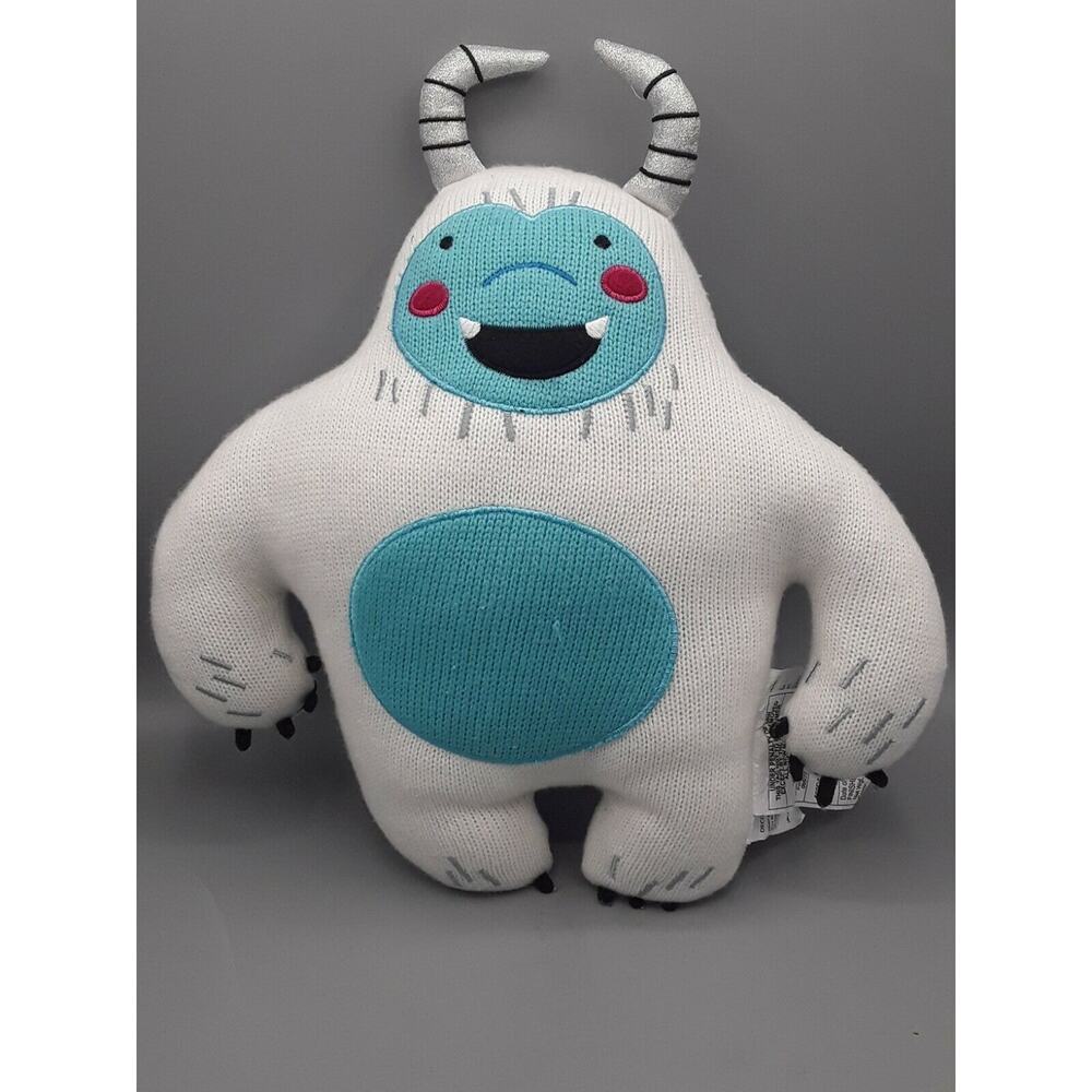 Target White Abominable Snowman Plush Stuffed Toy Decorative Pillow 14"